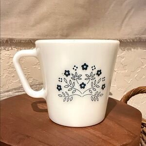 Vintage Pyrex milk glass floral Mug